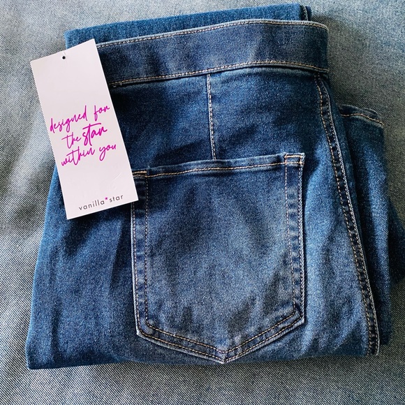 Ladies Vanilla Star Split hem skinny jeggings jeans XL NWT - Picture 2 of 6